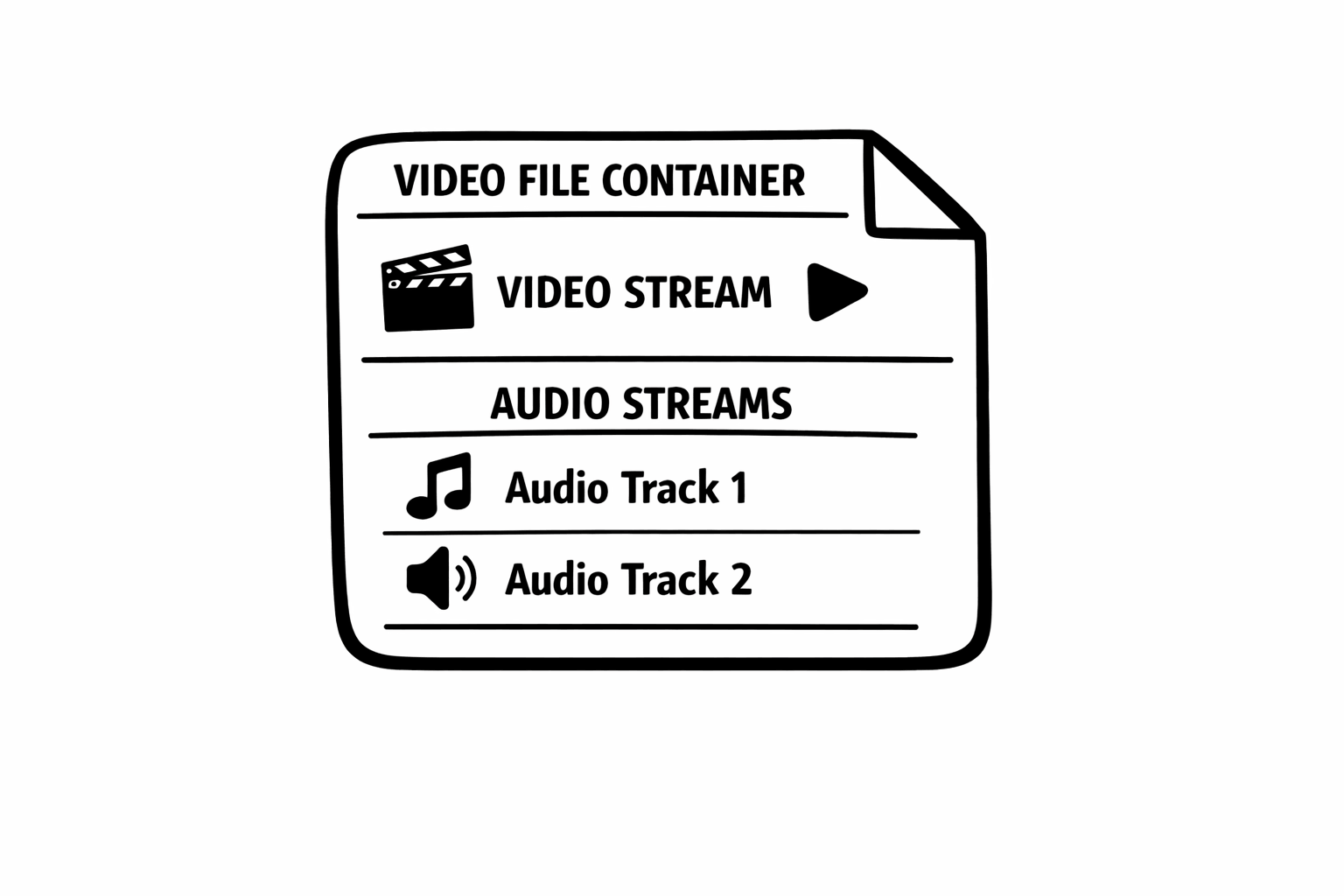 Visual comparison of video container formats MP4, MOV, WebM, and MKV showing the difference between containers and codecs