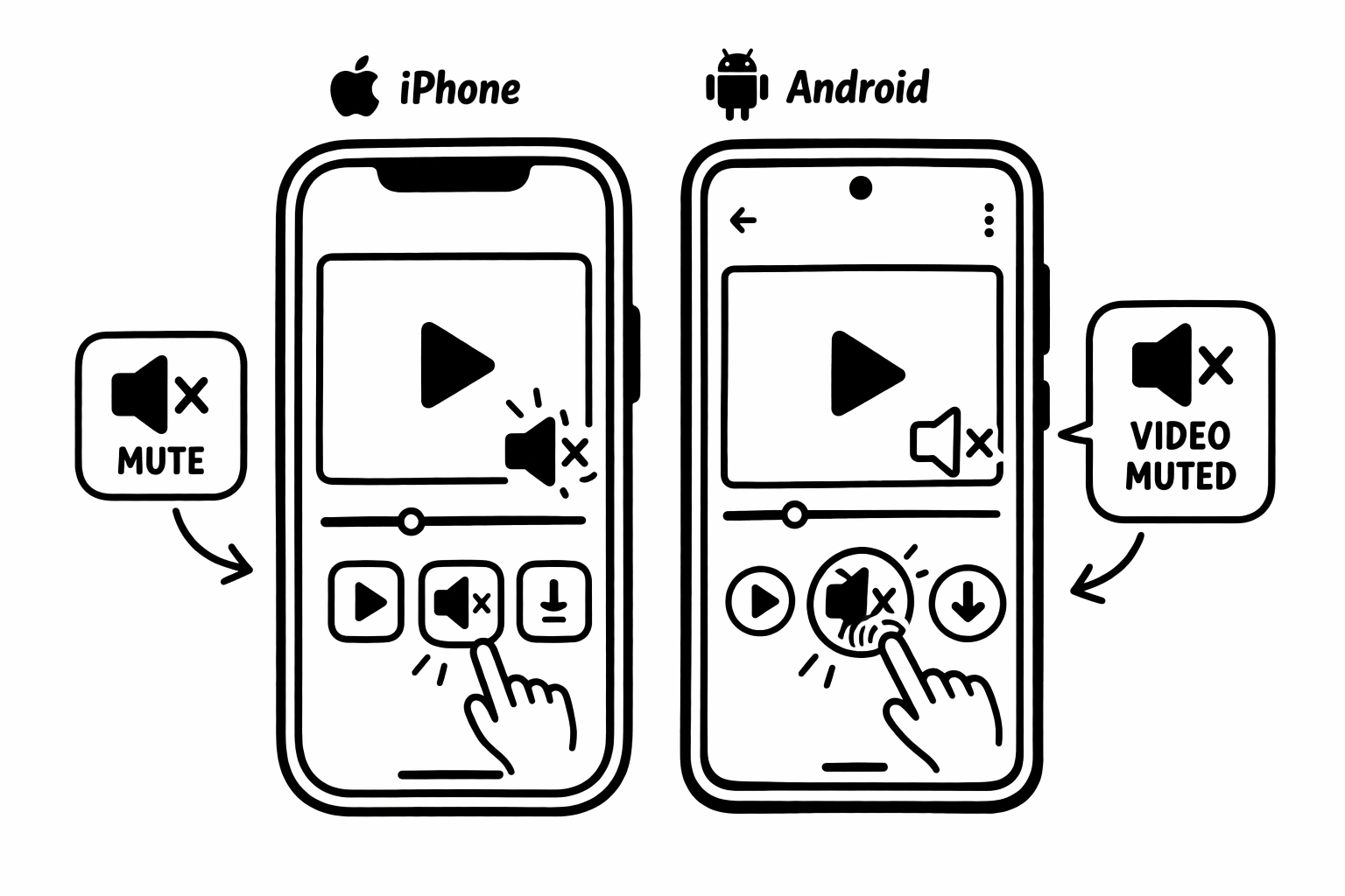 Removing audio from video on iPhone and Android phones