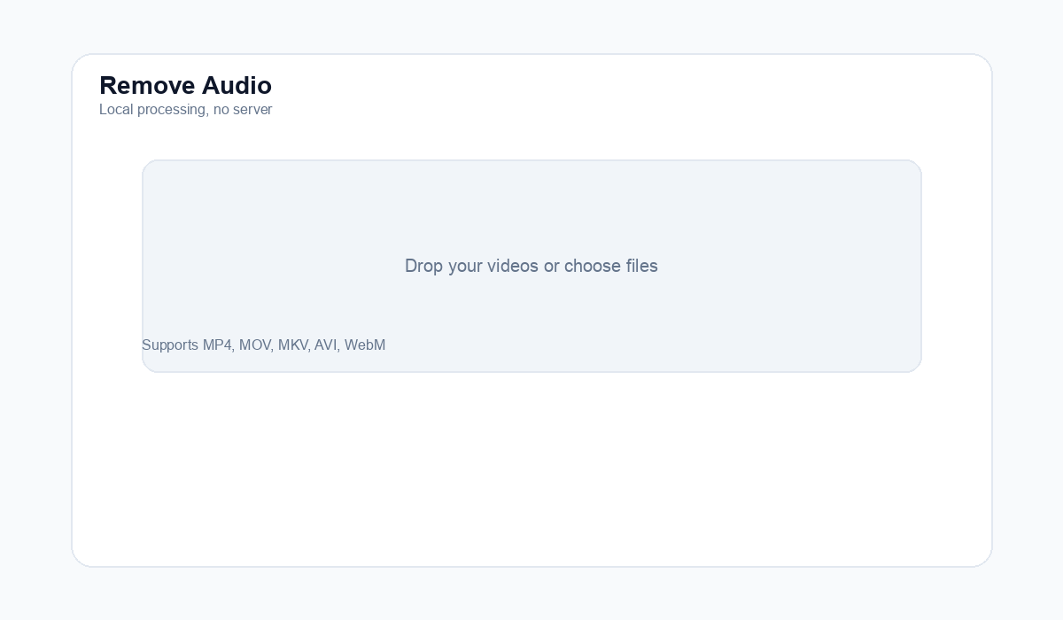 Screenshot of the drop area and file picker prompt.
